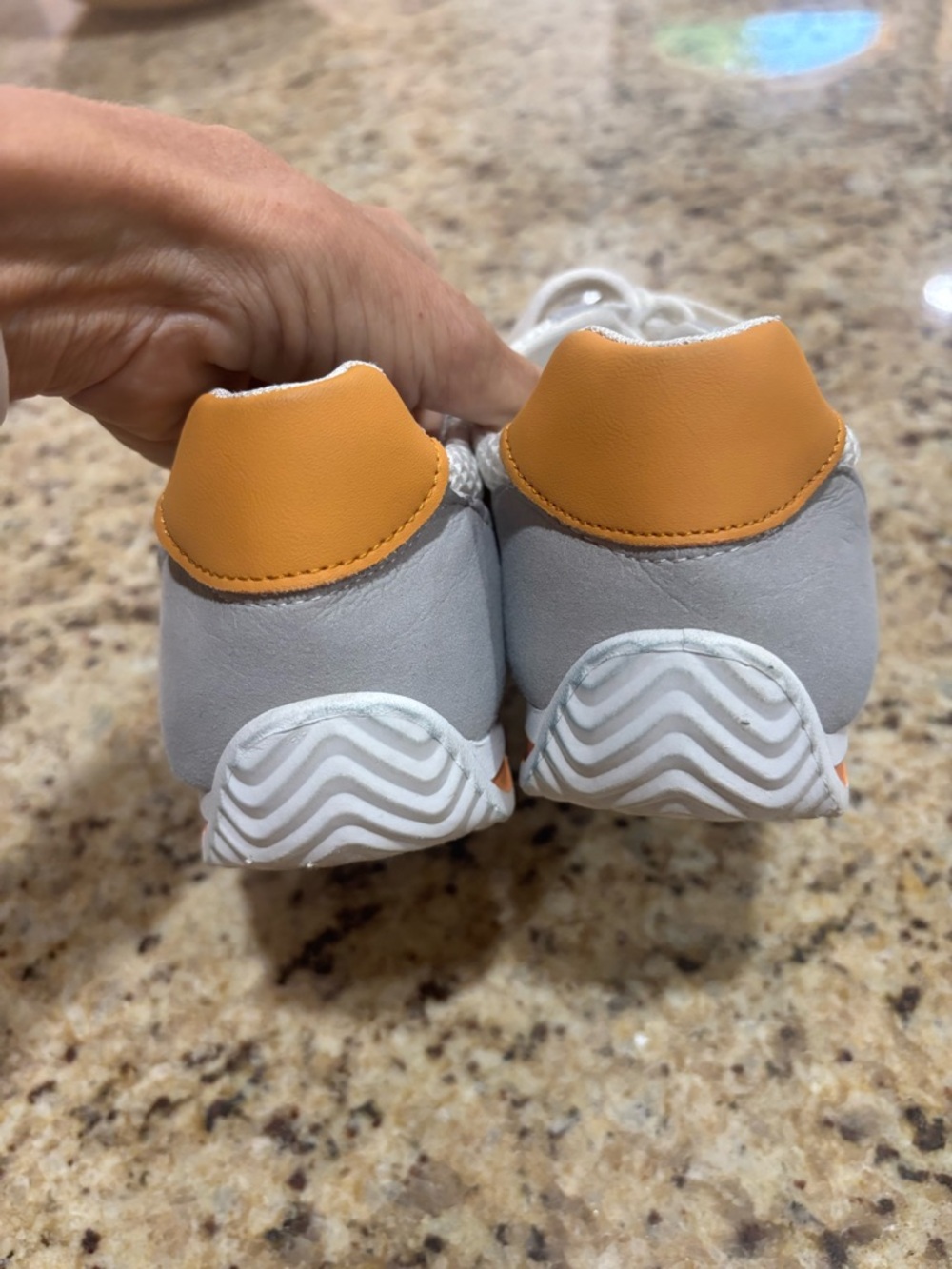 Boutique 9 White and Orange Mesh Athletic Sneakers - Picture 2 of 5